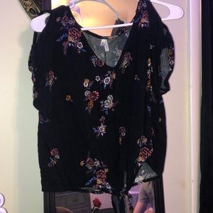 floral cropped blouse